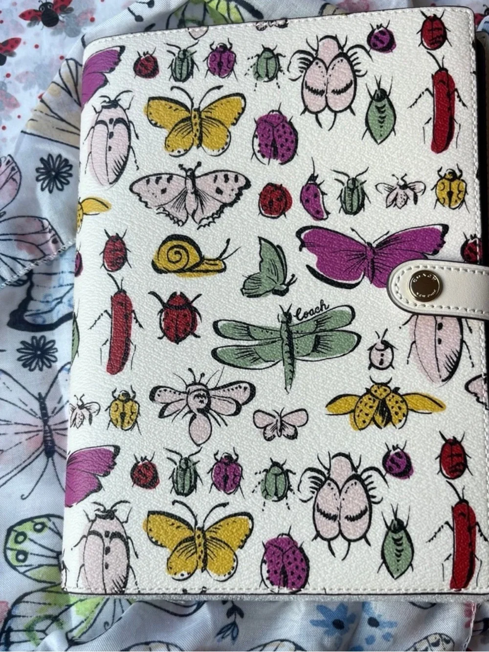 🪲🐜🦋🐌 COACH NOTEBOOK WITH CREATURE PRINT 🐞🦟🪳🦗 NWT 🪲🦋🐌🪳